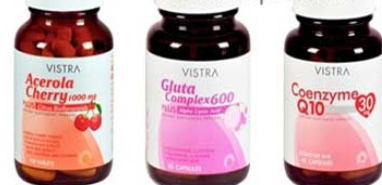 Vistra Acerola 45 Tabs + Vistra Gluta Complex 800 30 Caps + Vistra Coenzyme Q 10 45 Caps