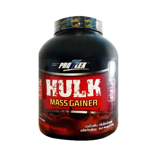 ProFlex Hulk Mass Gainer Chocolate 5lbs. โปรเฟลคซ์ ฮัลค์ แมส เกนเนอร์ กลิ่นช็อกโกแลต 5 ปอนด์ รวมส่วนผสมที่ดีที่สุด สำหรับการเสริมสร้างมวลกล้ามเนื้อ