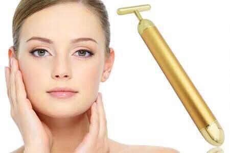 เครื่องนวดหน้าทองคำ 24K Gold Plated Energy T-Shape Beauty Bar ราคา 350 บาท