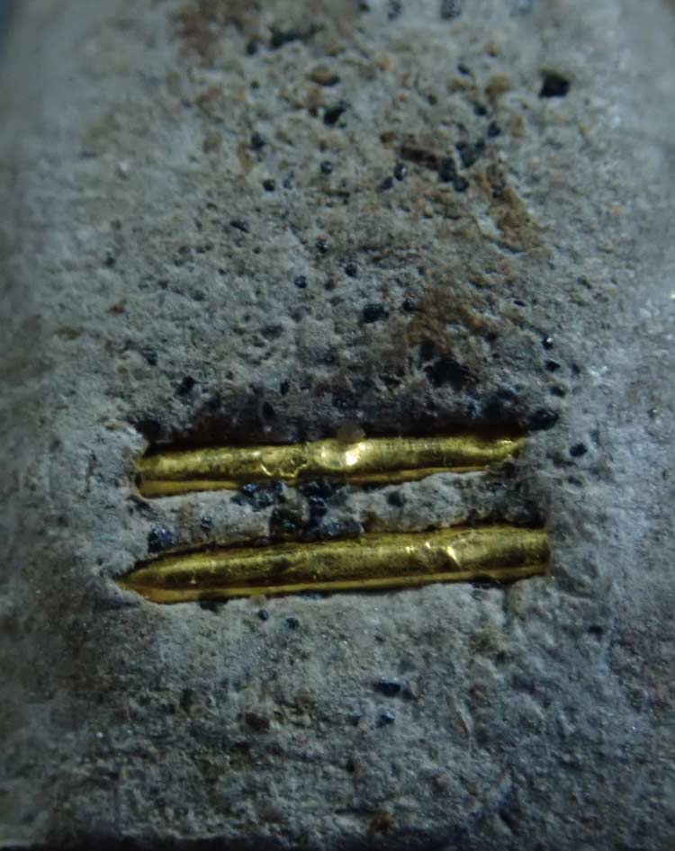 หลวงพ่อทวด วัดปราสาทบุญญาวาส ปี 2545 รุ่นฉลองกรุงรัตนโกสินทร์ 220 ปี เนื้อว่าน พิมพ์ใหญ่ตะกรุดทองคำ 2 ดอก