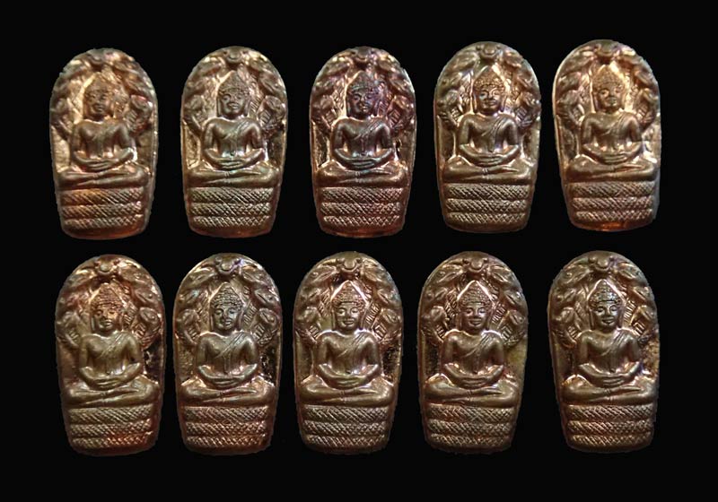 * 10 เหรียญ* เหรียญพระนาคปรกใบมะขาม รุ่นประทานพร พ่อท่านเขียว วัดห้วยเงาะ ปัตตานี ปี 2558