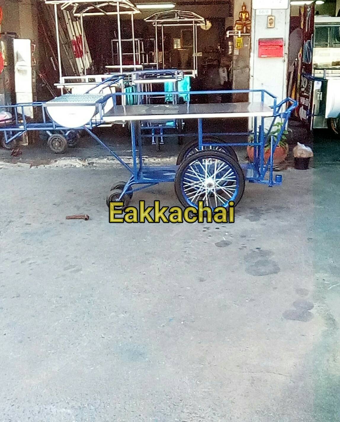 รถเข็นขายอาหารบนล่างมีเตาปิ้งย่าง70×130ซม.