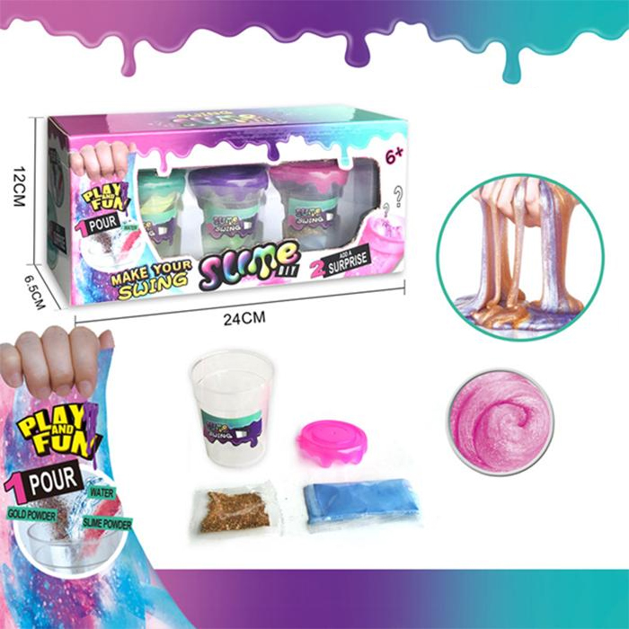 K360-CH095 Slime DIY สลาม shake เพียงใส่น้ำแล้วเขย่า ชุด 3 กระปุก