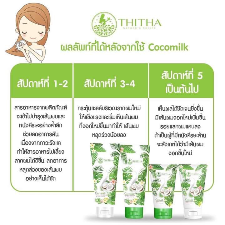 Cocomilk แชมพูและครีมนวดผม by Thitha