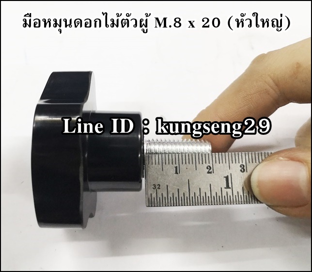 มือหมุนดอกไม้ห้าแฉก ตัวผู้ M.8 x 20 (หัว 48 mm)