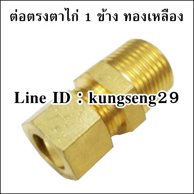 ต่อตรงเกลียวตาไก่ ทองเหลือง