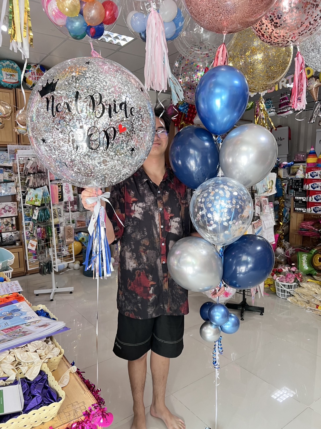 ลูกโป่งวันเกิดโทนสีซุปเปอร์เมทาลิค 3 ช่อ