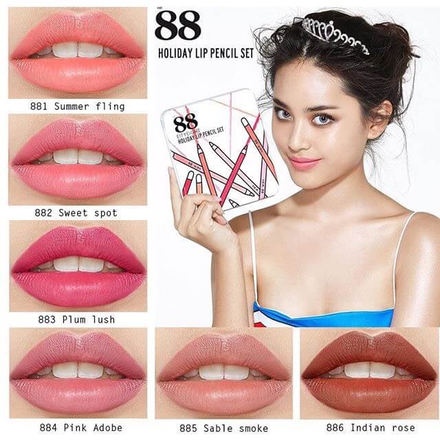 Ver. 88 Eity Eight Holiday Lip Pencil Set ฮอลิเดย์ ลิป เพนซิล เซท ลิปสีไม้ ลิปดินสอ ราคา 850 บาท