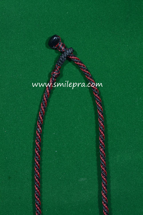 สร้อยเชือกเทียนถัก พร้อมหินตาเสือ