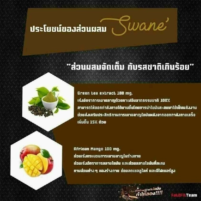 กาแฟสวอนเน่ มีส่วนประกอบอะไรบ้าง