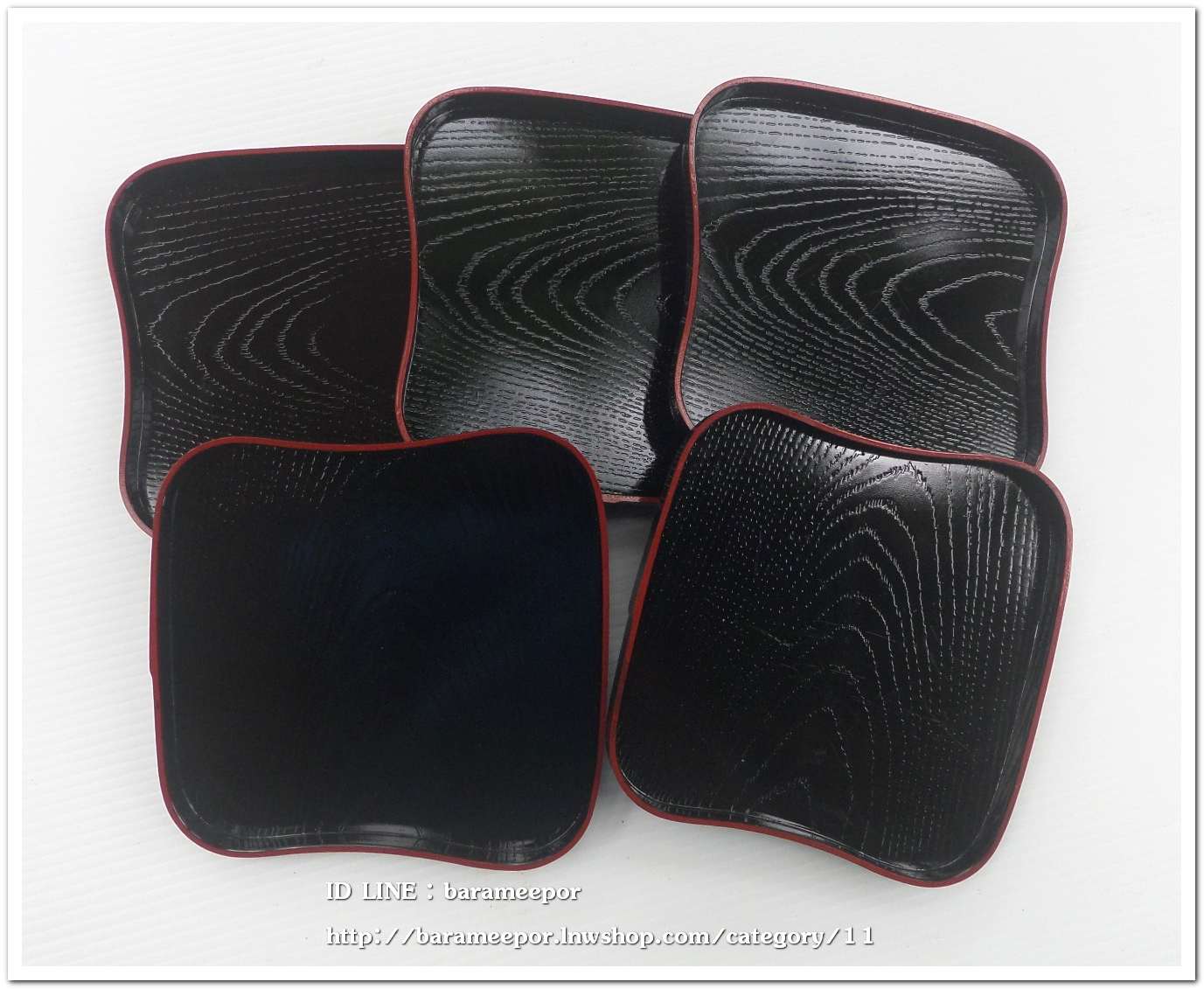 จานรองแก้วเมลามีนลายไม้ญี่ปุ่น ชุดเซ็ท 5 ชิ้น