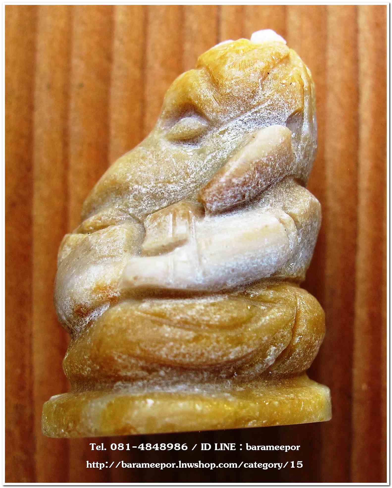 พระพิฆเนศ แกะจากไม้เป็นหิน #คตไม้ (ไม้กลายเป็นหิน) ของดีที่น่าเก็บสะสมเป็นมงคลกับชีวิต สีอ่อน