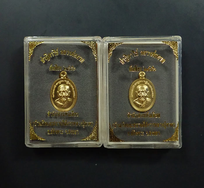 เหรียญเม็ดแตง (ฟักทอง) หลวงพ่อทวด ปาฏิหาริย์ สำนักสงฆ์ต้นเลียบ ปี2556 เนื้อทองสัตตะ (2เหรียญ)
