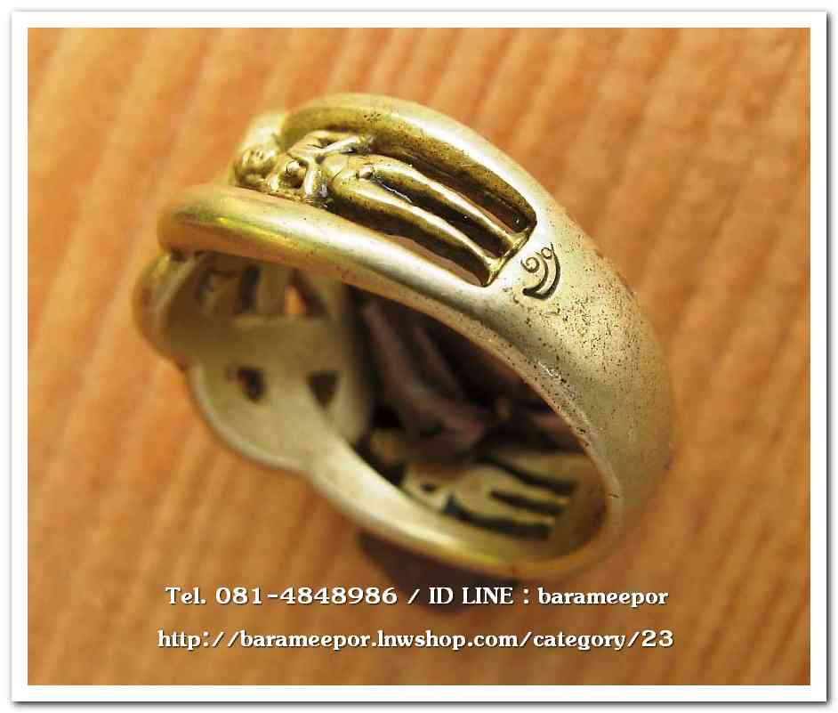 แหวน ไอ้ไข่ เด็กวัดเจดีย์ รุ่นเจริญทรัพย์ ๖๑ เนื้อทองเหลือง ขนาด 18 mm.สภาพใช้ตามภาพ