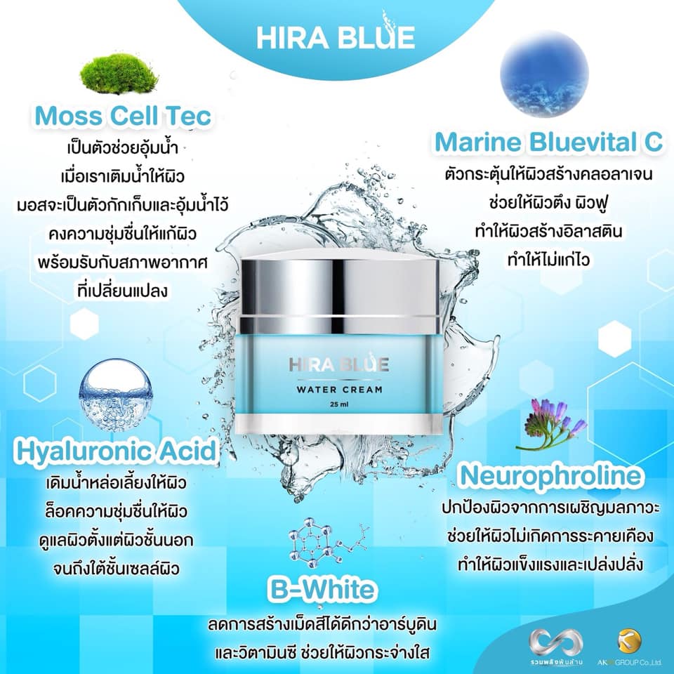 Hira Blue Water Cream ไฮร่าบลู