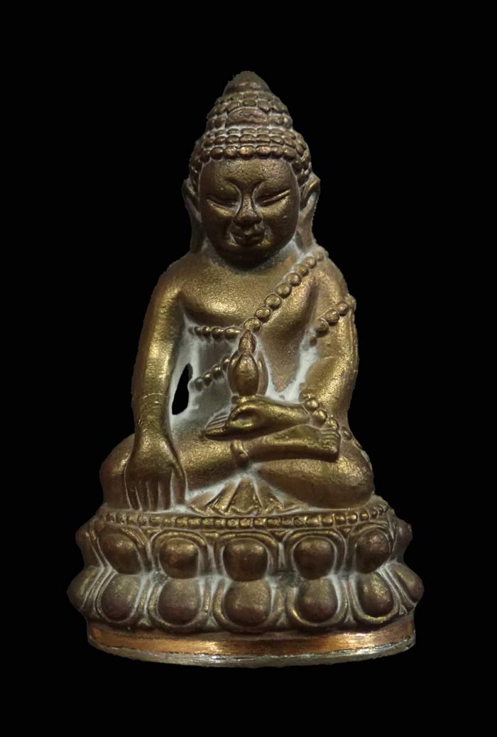 พระกริ่งอรหัง 100 ปี พิมพ์หน้าใหญ่ สมเด็จญาณสังวร วัดบวรนิเนศวิหาร ปี 2556 เนื้อสำริดก้นทองขาว หมายเลข 6893 (กริ่งดัง)