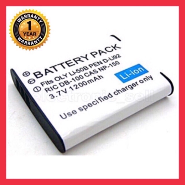 แบตเตอรี่ คาสิโอ NP-150/Casio Battery NP 150, Olympus LI50B/Panasonic VBX090 แบตเตอรี่กล้อง Casio NP-150 (Oly LI50B) Battery แบต สำหรับกล้อง Casio Exilim EX TR10 EX TR15 EX TR300 EX TR350
