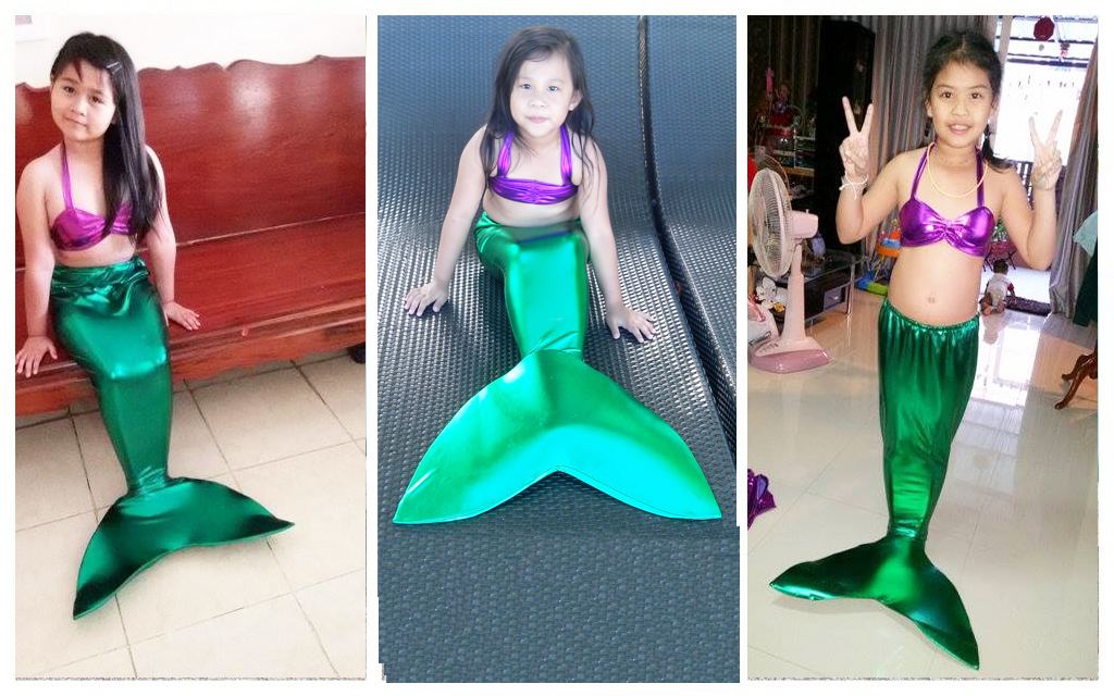 NS002 หางนางเงือกน้อง นะโม Kid Play สีม่วง เขียว