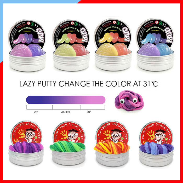 K419-C50 สไลม์ อเมริกา สลาม Putty slime เปลี่ยนสีตามอุณหภูมิ ฝึกกล้ามเนื้อมัดเล็ก เนื้อไม่เหลว