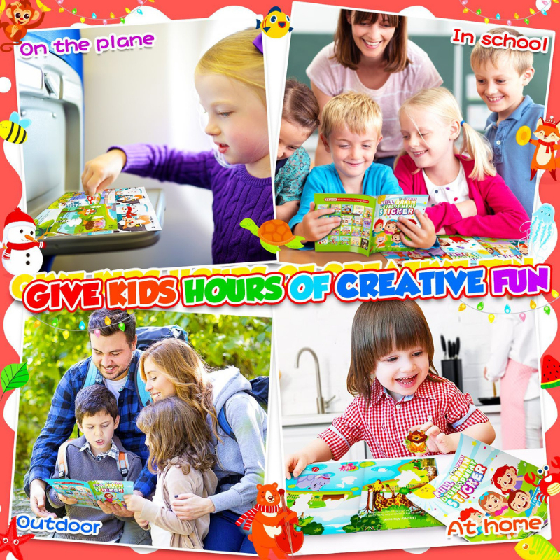 BK10 สมุดสติ๊กเกอร์ สอนภาษาอังกฤษ คละแบบ 1 เล่ม หนังสือสติ๊กเกอร์Sticker book DIY เสริม EF