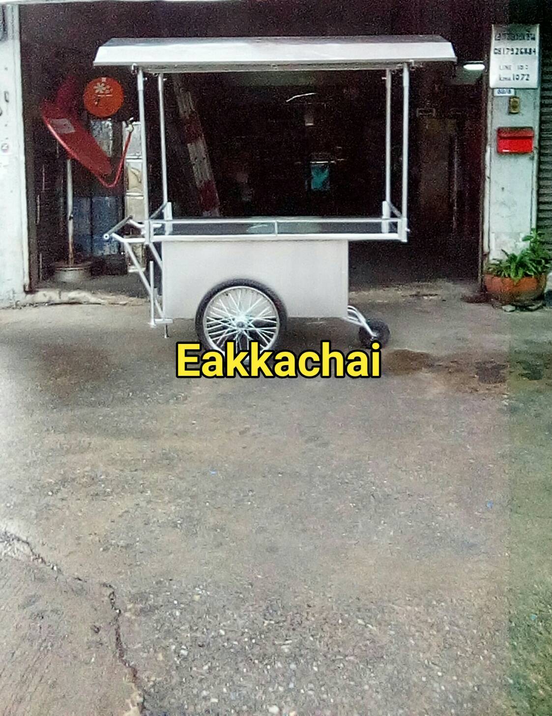 รถเข็นขายของหลังคา75×145ซม.ปิดตู้