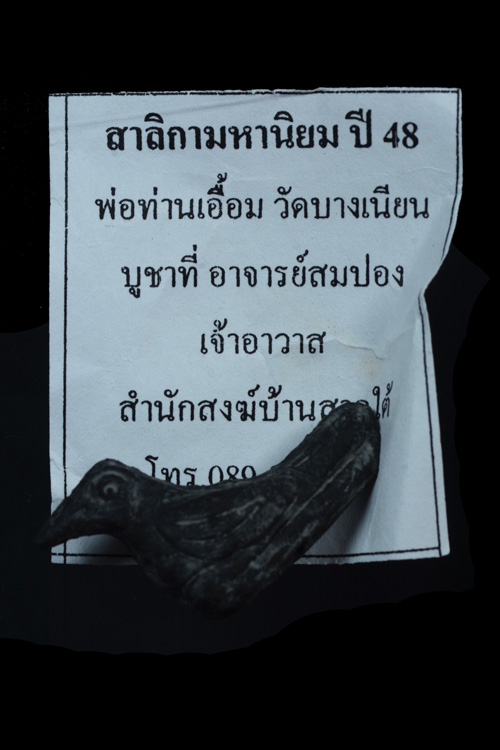 นกสาริกา พ่อท่านเอื้อม วัดบางเนียน จ.นครศรีธรรมราช พ.ศ. 2548