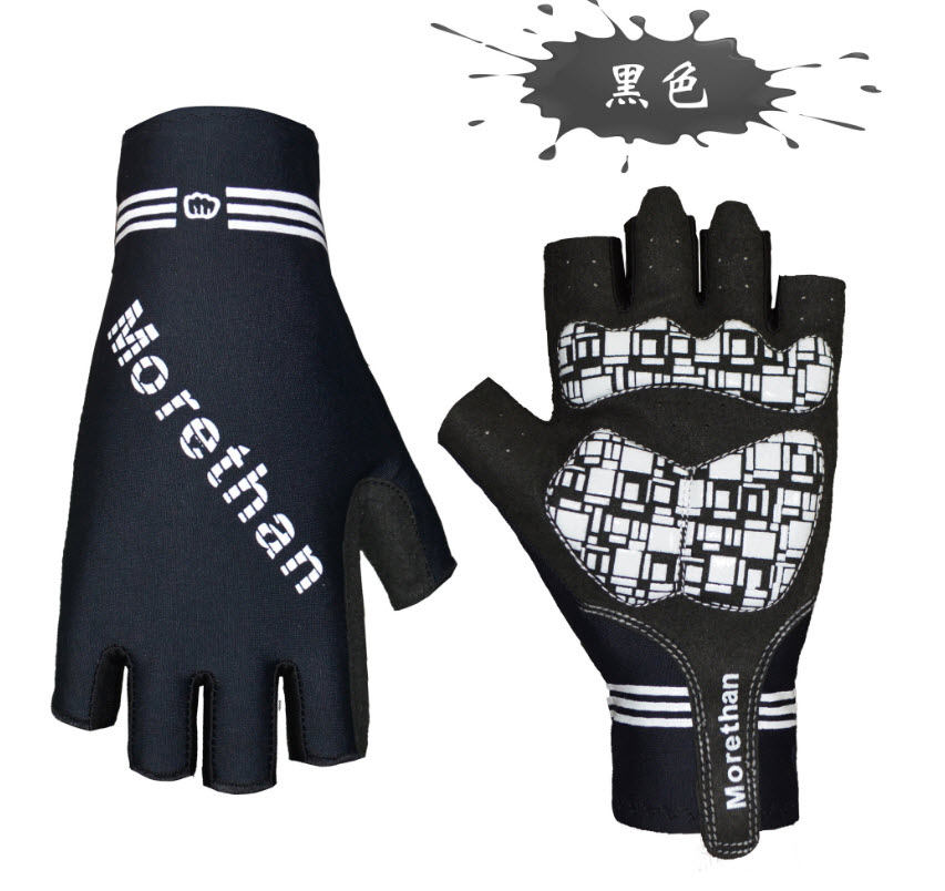 ถุงมือ จักรยาน เต็มข้อมือ Morethan สีดำ
