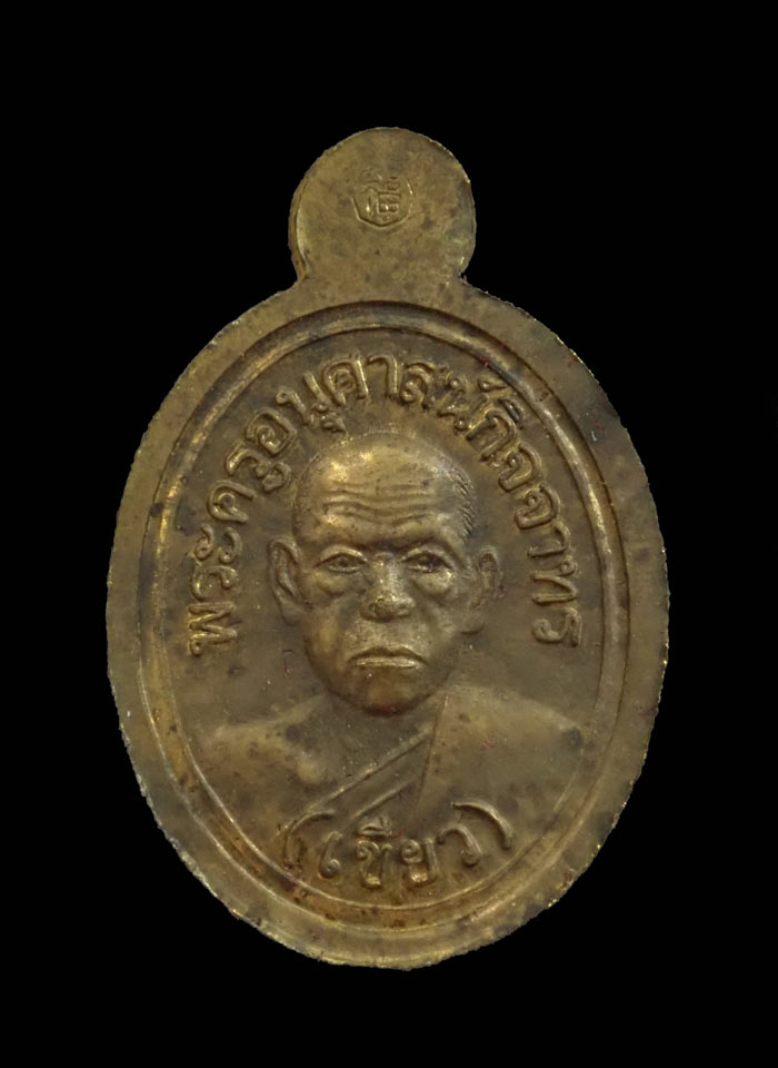 เม็ดแตงหลวงพ่อทวดหลังพ่อท่านเขียว วัดห้วยเงาะ ปัตตานี รุ่นมงคล80 ปี 2552 เนื้อทองเหลือง