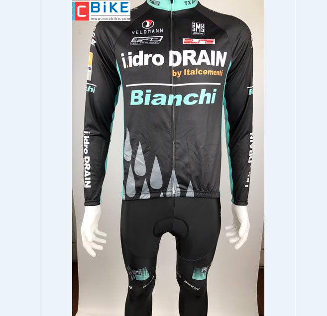 ชุดปั่นจักรยาน แขนยาว Bianchi เสื้อปั่นจักรยาน และ กางเกงปั่นจักรยาน