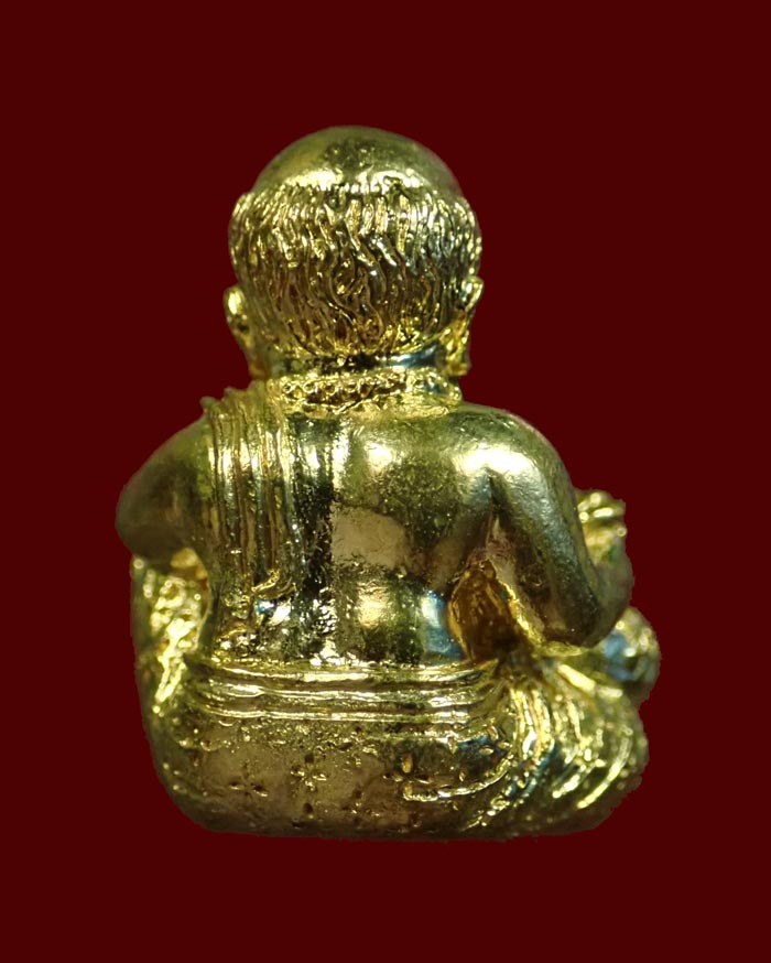 *เลขสวย 234* รูปหล่อขุนช้างเจ้าทรัพย์ พ่อท่านเขียว วัดห้วยเงาะ ปัตตานี รุ่นเพชรทักษิณ ปี2564 เนื้อบรอนซ์ทอง อุดชนวนเก่าฝังเม็ดพลอย/ตะกรุดทองคำและตะกรุดเงิน ติดจีวรเกศา