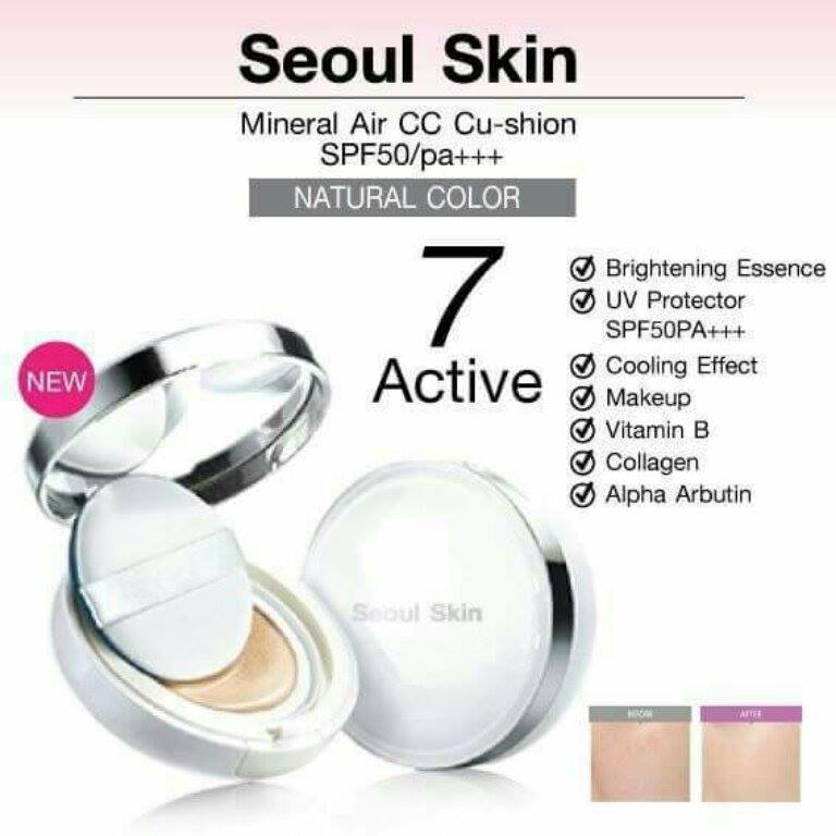 Soul Skin Mineral Air CC Cushion SPF 50 PA+++ บรรจุ 15ml. ราคา 580 บาท ส่ง 10 *490 บาท Line : fujimate