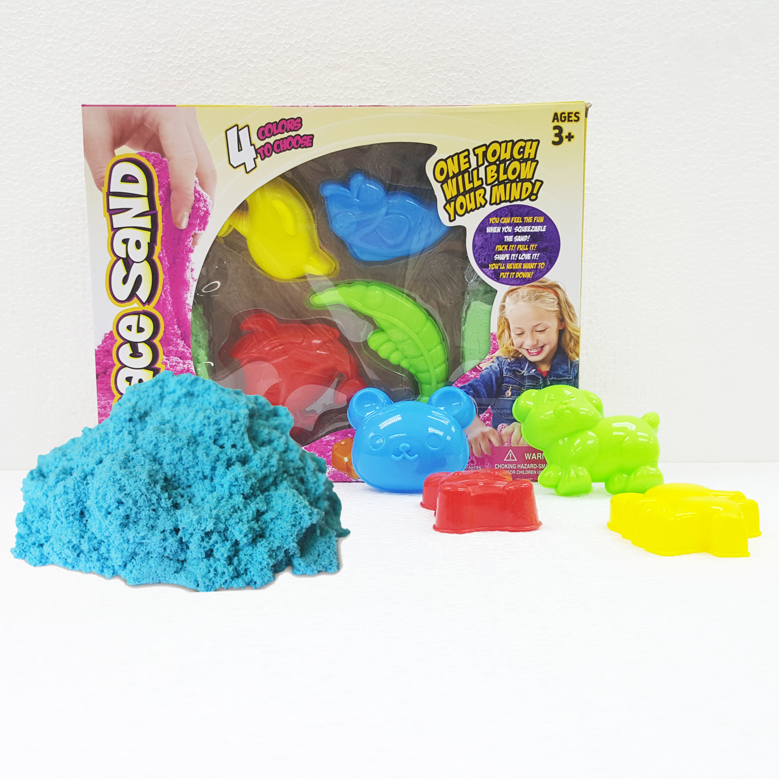 PW124 ทรายนิ่ม Soft Sand Play Sand sweet ทรายคละ สี น้ำหนัก รวม 600 กรัม พร้อมอุปกรณ์