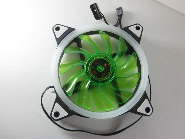 พัดลม LED Aurora 12cm ไฟวงกลม สีเขียว