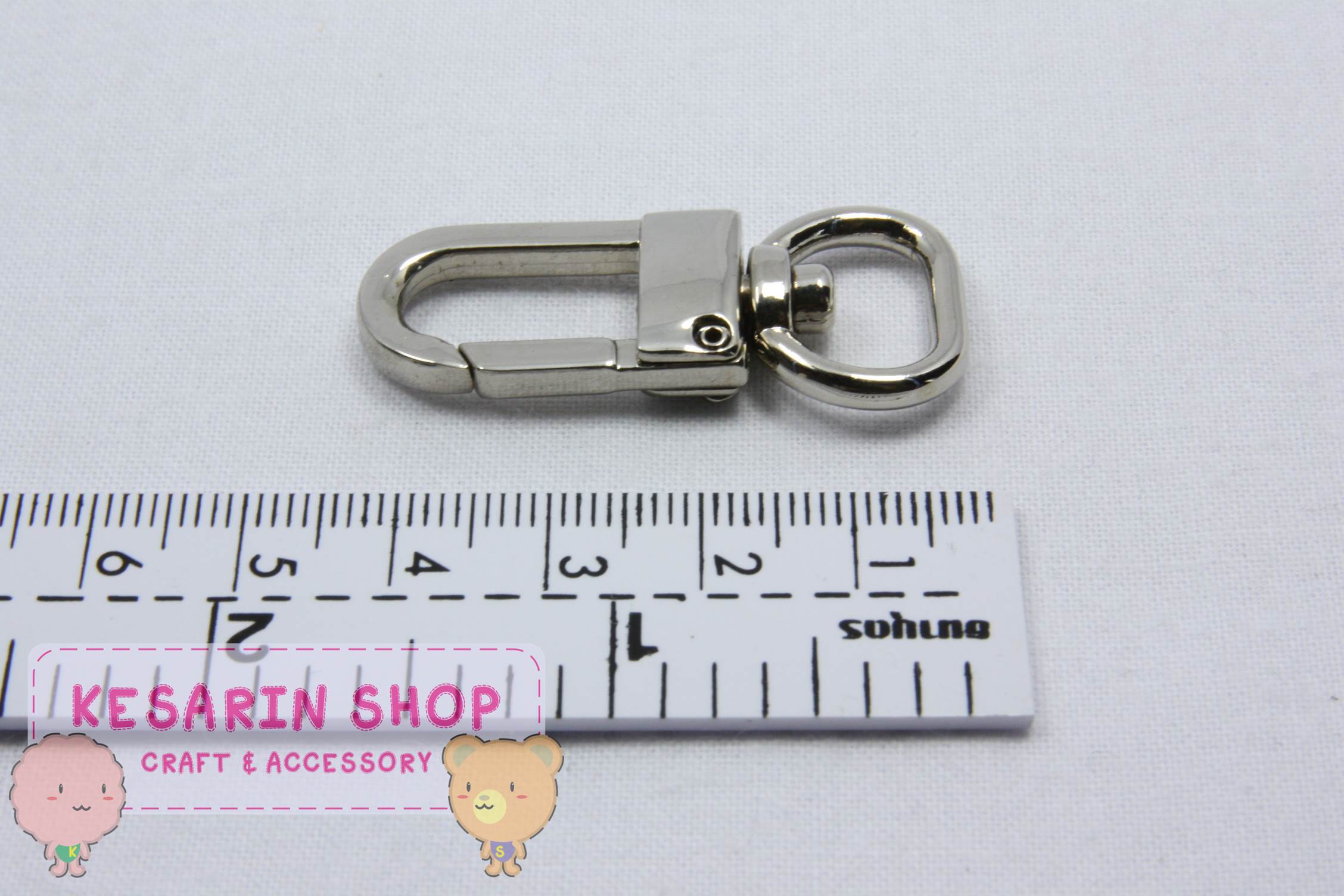 คอหมาก้านดีด สีเงิน ขนาด 4 cm