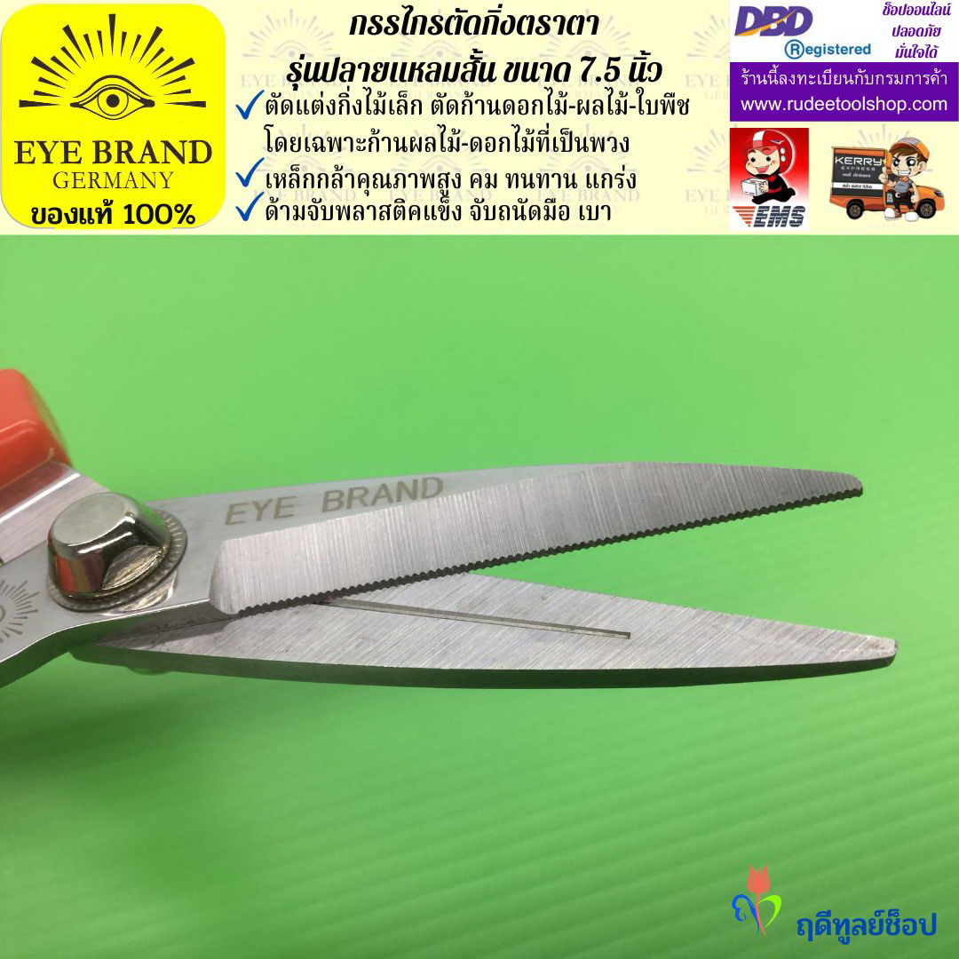 กรรไกรตัดกิ่งปลายแหลมสั้นตราตา EYE BRAND