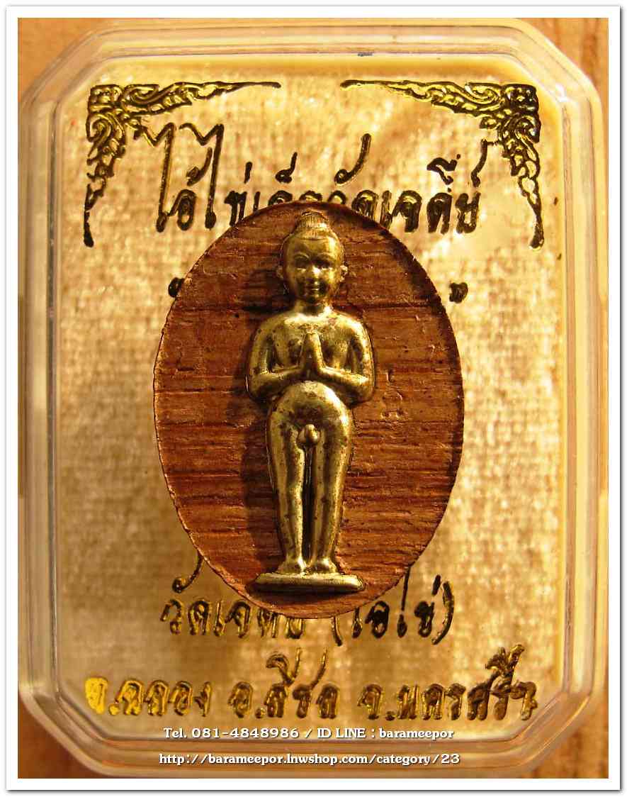 ไอ้ไข่ เด็กวัดเจดีย์ รุ่นสรงน้ำ 63 เนื้อไม้ปั๊ม หน้ากากทองเหลือง..1