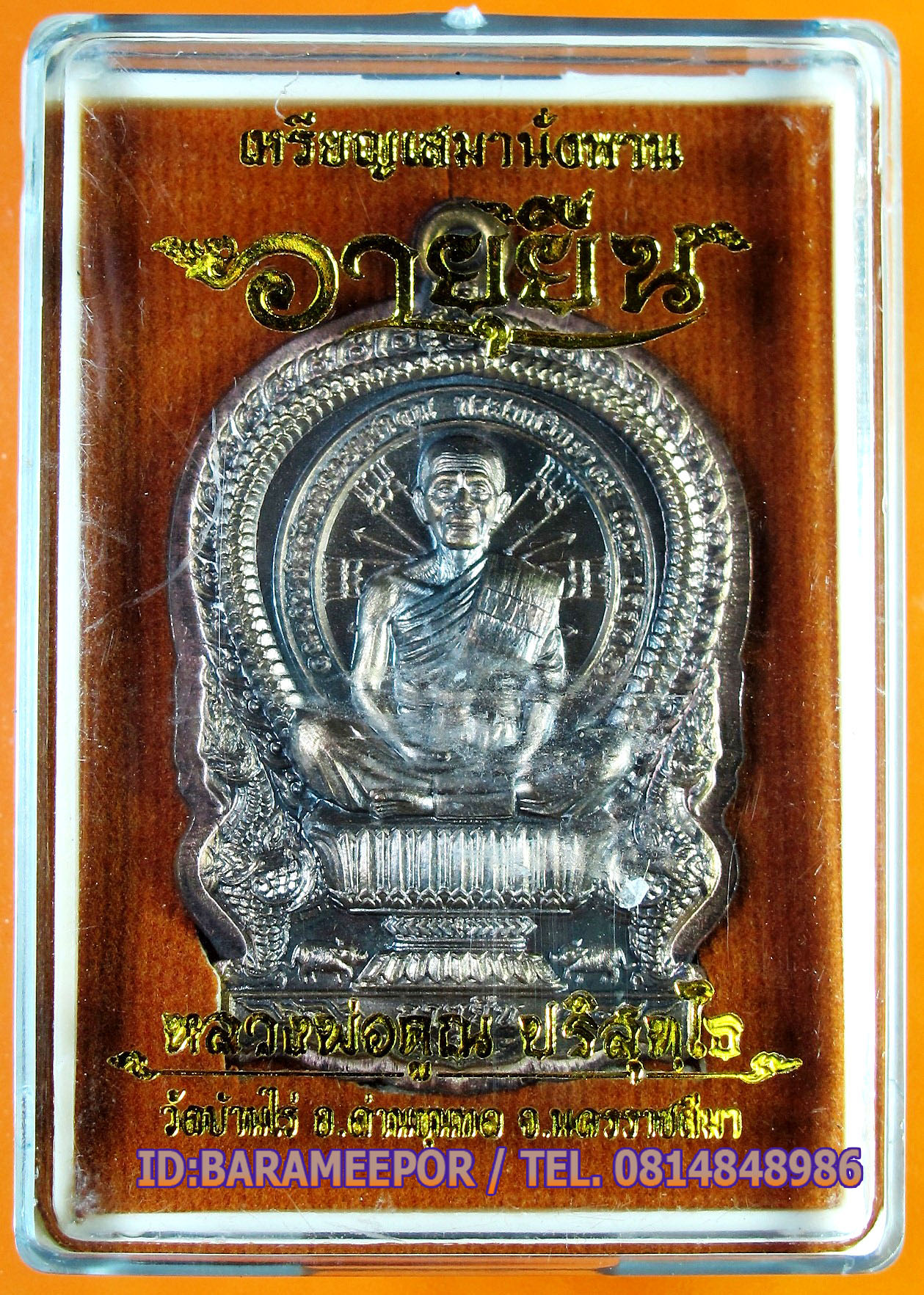 หลวงพ่อคูณ เหรียญเสมานั่งพาน รุ่น อายุยืน หลังหนุมานเชิญธง รุ่นแรก มีให้เลือก 5 เนื้อ