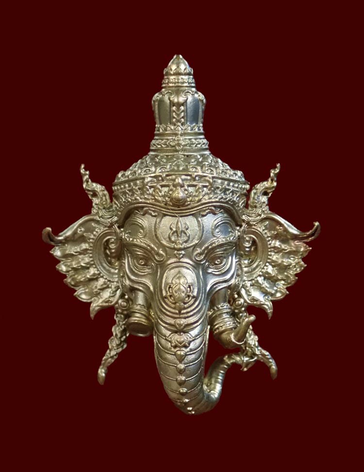 พระพิฆเนศ รุ่นเศรษฐีปาฏิหาริย์ วัดสุวรรณเจดีย์ จ.อยุธยา ปี 2563 เนื้อมหาชนวนทองบ้านเชียงซาติน หมายเลข 32 ขนาดพระสูง 3.5 ซ.ม. พร้อมกล่องเดิม
