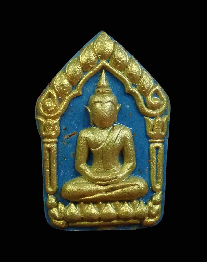 พระขุนแผนผงพรายกุมาร(รุ่นแรก) หลวงปู่พริ้ง ขันติพโล วัดซับชมพู่ จ.เพชรบูรณ์ เนื้อน้ำเงินดวงจิตวารี(ทาทอง) พร้อมกล่องเดิม