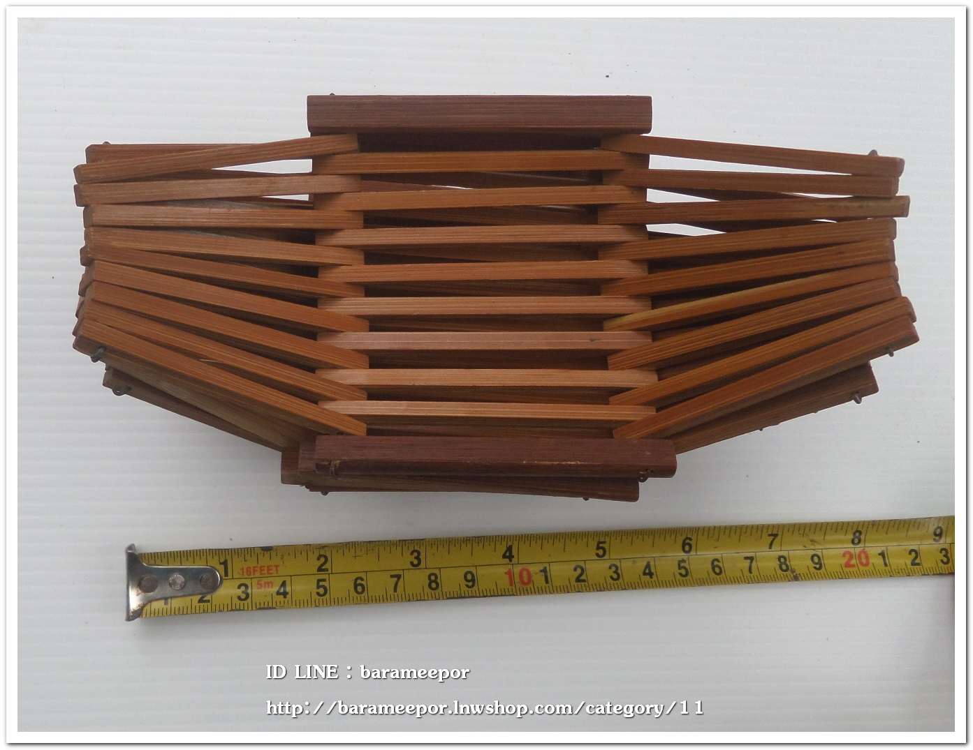 ผลิตภัณฑ์ไม้ไผ่ญี่ปุ่นเป็นรูปเรือ พับเก็บได้ สำหรับวางตะเกียบหรือช้อน ขนาดยาว 9 นิ้ว ชุดเซ็ท 6 ชิ้น