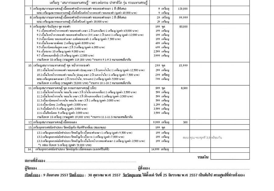 หลวงพ่อรวย วัดตะโก อยุธยา รุ่นรวยมหาเศรษฐี ปี 2557