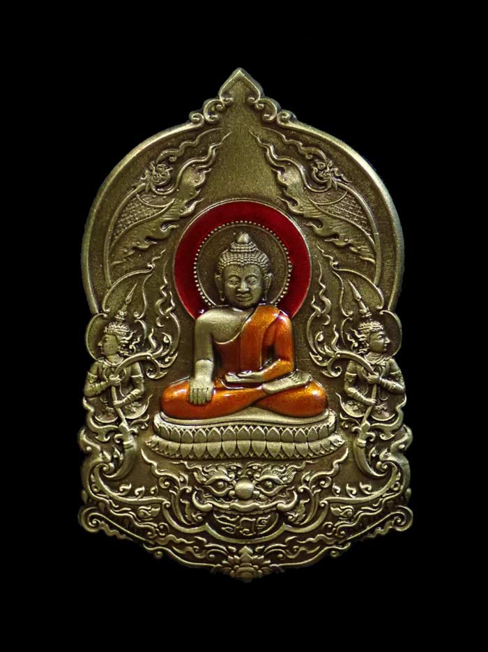 หลวงพ่อสำเร็จศักดิ์สิทธิ์ อ.หนองแค จ.สระบุรี รุ่นธงชัยรวยพันล้าน ปี 2564 เนื้อทองทิพย์ซาตินลงยาจีวร หมายเลข 562 ขนาดพระสูง 3.9 ซ.ม. พร้อมกล่องเดิม