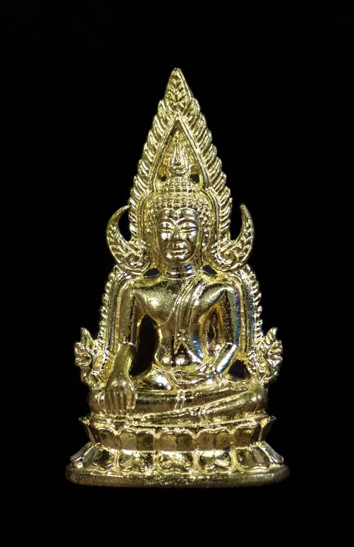 สมเด็จพระพุทธชินราช (นางพญาเรือนแก้ว) รุ่นประวัติศาสตร์ธงชัยจอมราชันย์ วัดนางพญา พิษณุโลก ปี 2563 เนื้อทองระฆัง หมายเลข 9807 พร้อมกล่องเดิม