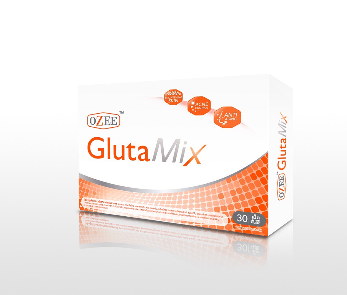 (3 กล่อง 2700 ฟรี 10 เม็ด) Ozee Gluta Mix โอซี กลูต้า มิกซ์ ขนาด 30 เม็ด ส่ง ems ฟรี!!!