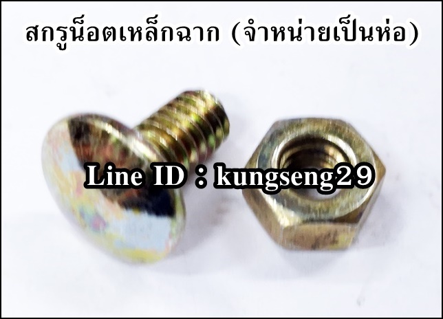 สกรูน็อตเหล็กฉากสีรุ้ง + หัวน็อต (จำหน่ายเป็นห่อ)