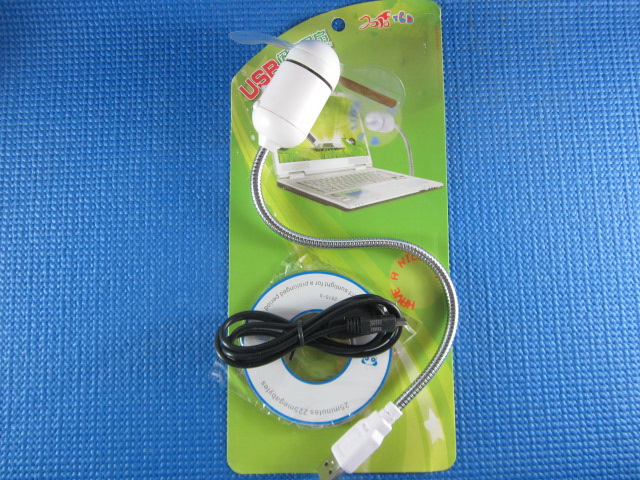 พัดลมข้อความพร้อมสายเปลี่ยนข้อความ แบบUSB สีน้ำเงิน