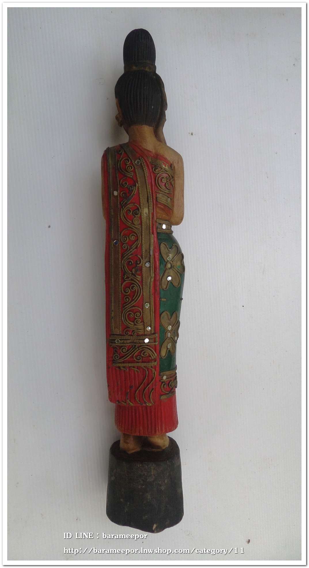 ตุ๊กตาไม้เก่า ลงสี ขนาดสูง 22 นิ้ว สภาพสวย เดิมๆ