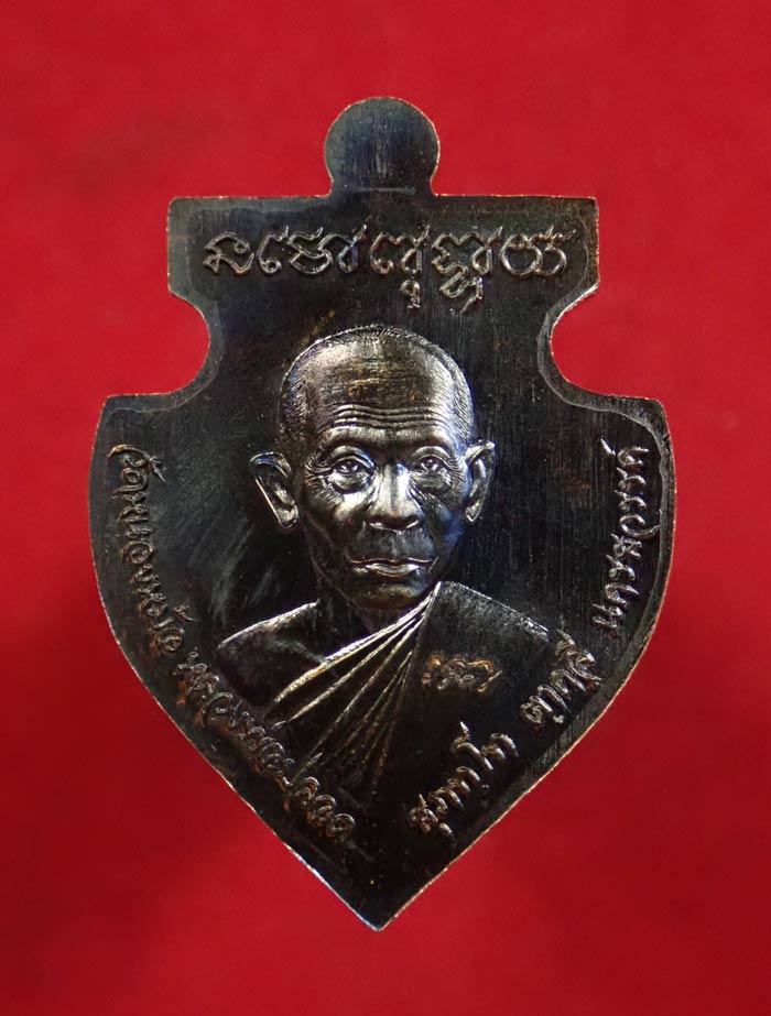 เหรียญสิงห์ปลอดภัย หลวงพ่อปลอด วัดหนองหม้อ อ.ตาคลี จ.นครสวรรค์ ปี 2557 เนื้อทองแดงรมดำ ตอกโค๊ต (เหรียญแจกไม่มีกล่อง)