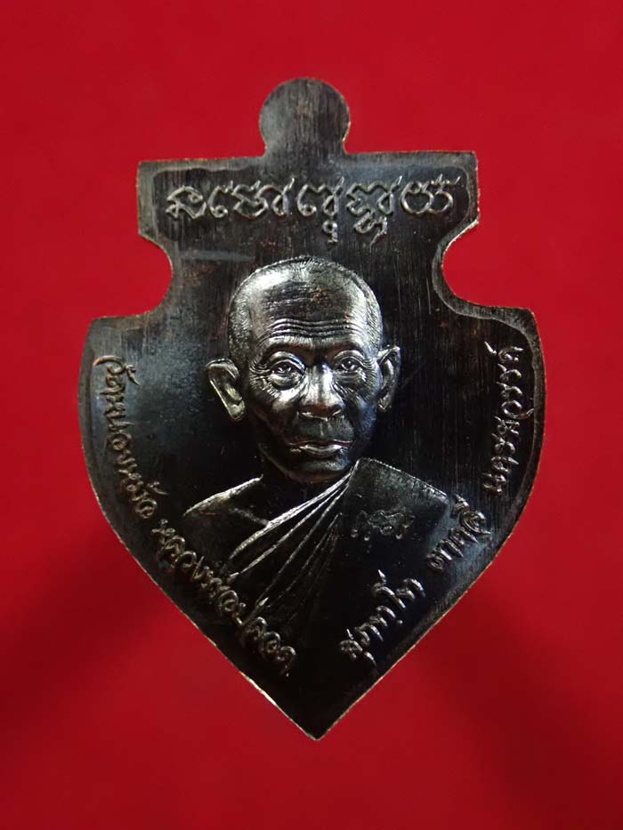 เหรียญสิงห์ปลอดภัย หลวงพ่อปลอด วัดหนองหม้อ อ.ตาคลี จ.นครสวรรค์ ปี 2557 เนื้อทองแดงรมดำ ตอกโค๊ต (เหรียญแจกไม่มีกล่อง)