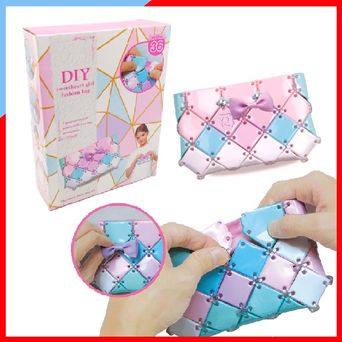 DI084 กระเป๋า DIY ของเล่นเด็กผู้หญิง กระเป๋าแฮนด์เมด กระเป๋าสะพายข้าง กระเป๋าถือ อุปกรณ์งานฝีมือ DIY ฝึกจินตนาการ